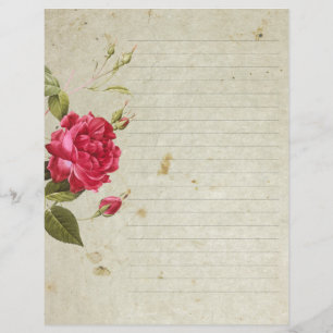 Rose rouge vintage 5,5 po x papier Lint 8,5 po