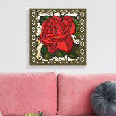 Rose rouge vintage Art Déco (Insitu(Salon))