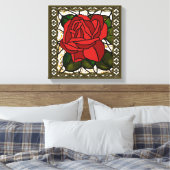 Rose rouge vintage Art Déco (Insitu(Chambre))