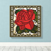 Rose rouge vintage Art Déco (Insitu (Plancher de Bois))