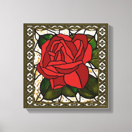 Rose rouge vintage Art Déco (Recto)