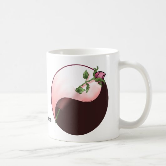 Rose rouge yin yang mug (Droite)