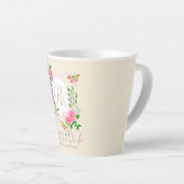 Rose Ruban Chic Monogramme Beige Latte Mug (Angle droit)
