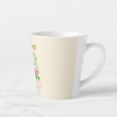 Rose Ruban Chic Monogramme Beige Latte Mug (Droite)