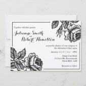 Rose Rustic Chic Floral Wedding Invitations (Devant)