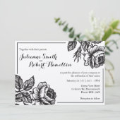 Rose Rustic Chic Floral Wedding Invitations (Debout devant)