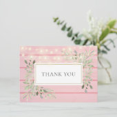 Rose Rustique Bois vert String Lumières Merci (Debout devant)