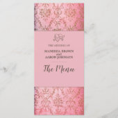 ROSE RUSTIQUE - Carte de menu Mariage (Devant)