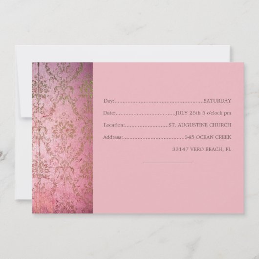 ROSE RUSTIQUE - Enregistrer la carte de date à pla (Dos)