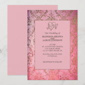 Rose rustique - Invitation de mariage (Devant / Derrière)