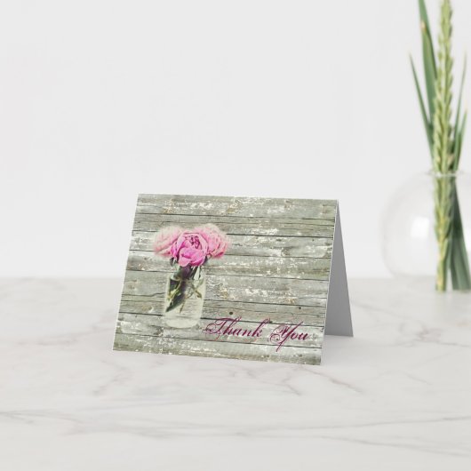 rose rustique mason jar mariage merci (Devant)
