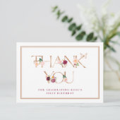 Rose safran Carte de remerciements papillon or (Debout devant)