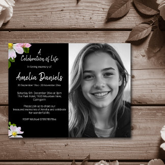 Rose sauvage Célébration de la vie Carte photo