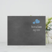 Rose sauvage Chalkboard plié programme de mariage (Debout devant)