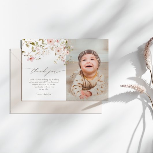 Rose sauvage Premier anniversaire Carte de remerci