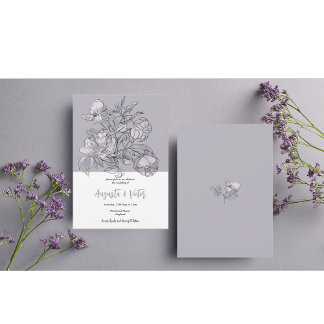 Rose Script élégant mariage invitation