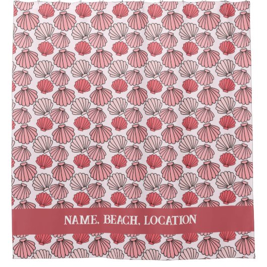Rose Seashell Motif rideau de douche - Texte perso (Devant)