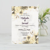 Rose Sépia - Invitation de mariage (Debout devant)