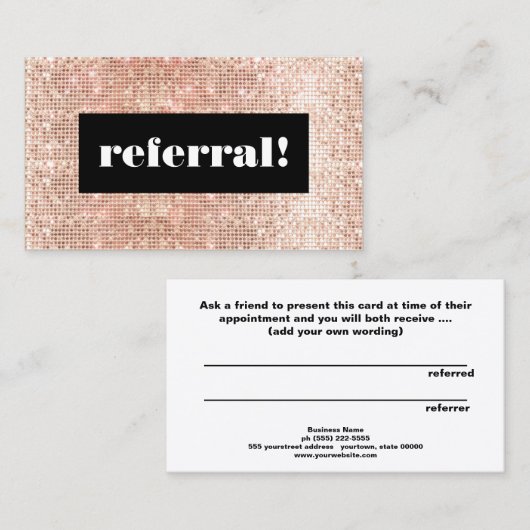 Rose Séquins Or Cosmetologie Client Référence (Devant / Derrière)