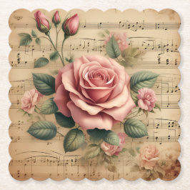 Rose & Sheet Music Paper Onderzetters – Meer Vorme