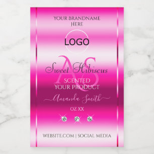 Rose Shimmery Produit Diamants Étiquettes Initiale