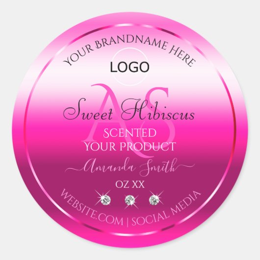 Rose Shimmery Produit Diamants Étiquettes Initiale (Devant)