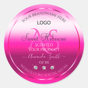 Rose Shimmery Produit Diamants Étiquettes Initiale