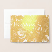 Rose Silver Foil Typographie Mariage Invitations (Devant avec enveloppe)