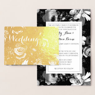 Rose Silver Foil Typographie Mariage Invitations