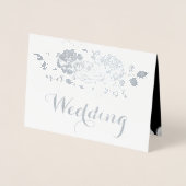 Rose Silver Foil Typographie Mariage Invitations (Devant)