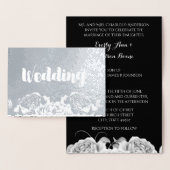 Rose Silver Foil Typographie Mariage Invitations (Affichage)