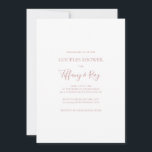 Rose simple élégant Couples or Douche Invitation<br><div class="desc">Cette simple invitation à la douche aux couples en or rose est parfaite pour votre mariage en or rose classique et minimaliste. Le design est composé d'une vintage classique minimaliste, d'une police d'or blush contemporaine et d'une calligraphie formelle romantique délicate. Il est parfait pour les mariages de luxe du printemps,...</div>