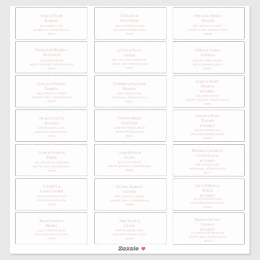 Rose simple élégant Gold Étiquettes de adresse inv (Feuille)