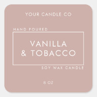 Rose simple et poussiéreux Étiquette à bougie