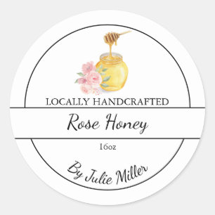 Rose simple fait maison infusé Étiquette de miel