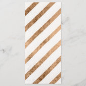 Rose simple feuille d'or chic menu mariage (Dos)