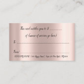 Rose simple Gold Heart Certificat cadeau beauté VI (Dos)