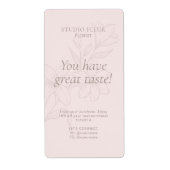 Rose | Simple moderne fleuriste Étiquettes d'expéd (Devant)