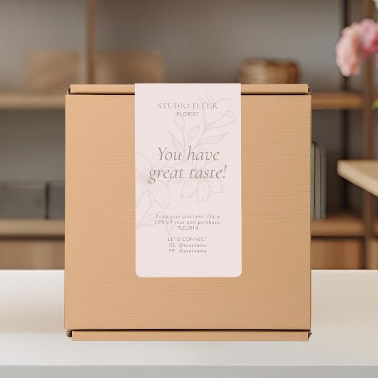 Rose | Simple moderne fleuriste Étiquettes d'expéd