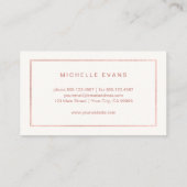 Rose simple or et Carte de visite ivoire (Dos)