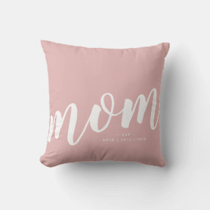 Rose Simple Typographie Maman Jouer Oreiller