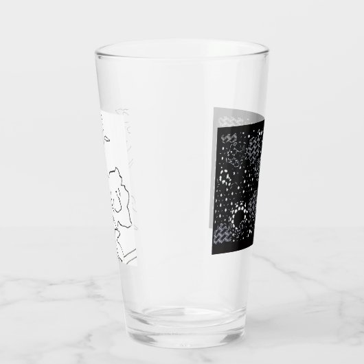 Rose Sketch and Starlight Silkscreen glassware Glas (Rechts)