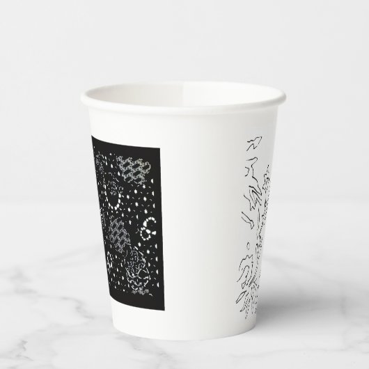 Rose Sketch and Starlight Silkscreen glassware Papieren Bekers (Links)