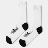 Rose Skull White Socks Sokken (Links)