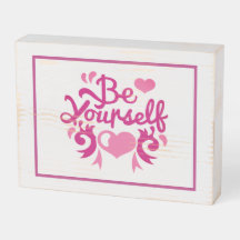 Rose Sois Toi-Même Avec Coeurs Roses