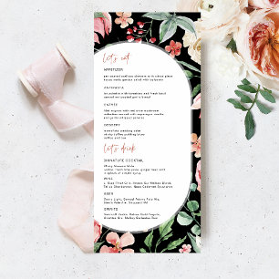 Rose Sombre Menu de mariage Florales de Printemp