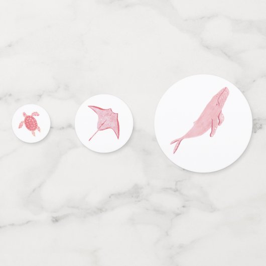 Rose Sous La Mer Animaux Confetti (Derrière)