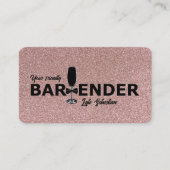 Rose Sparkly Gold Event Bartender Carte de visite (Devant)