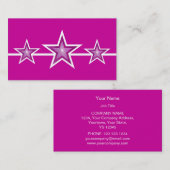 Rose Star 3 étoiles carte de visite rose (Devant / Derrière)