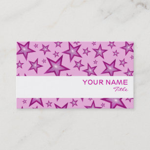 Rose Stars blanc rayé carte de visite blanc dos